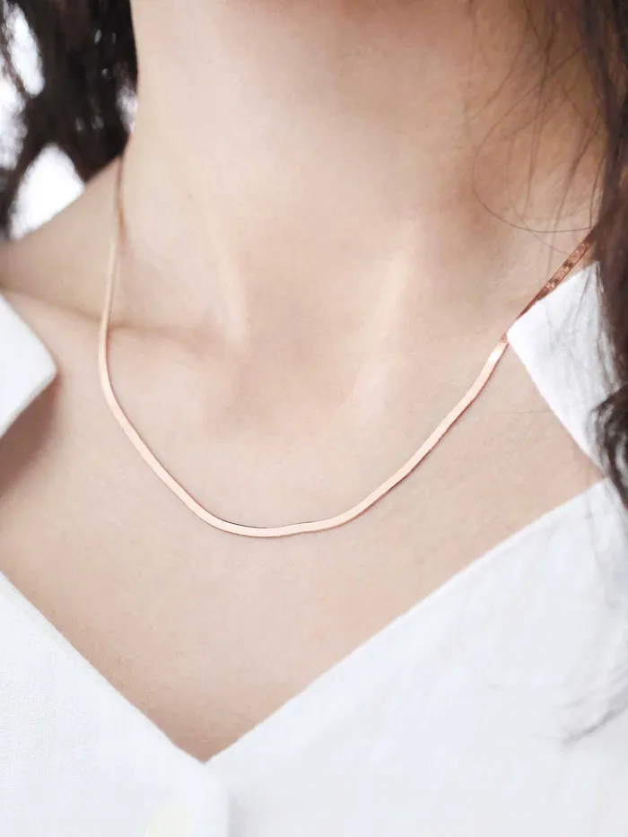 14K 18K Gold Snake Chain Necklace MinimalBijoux Necklaces