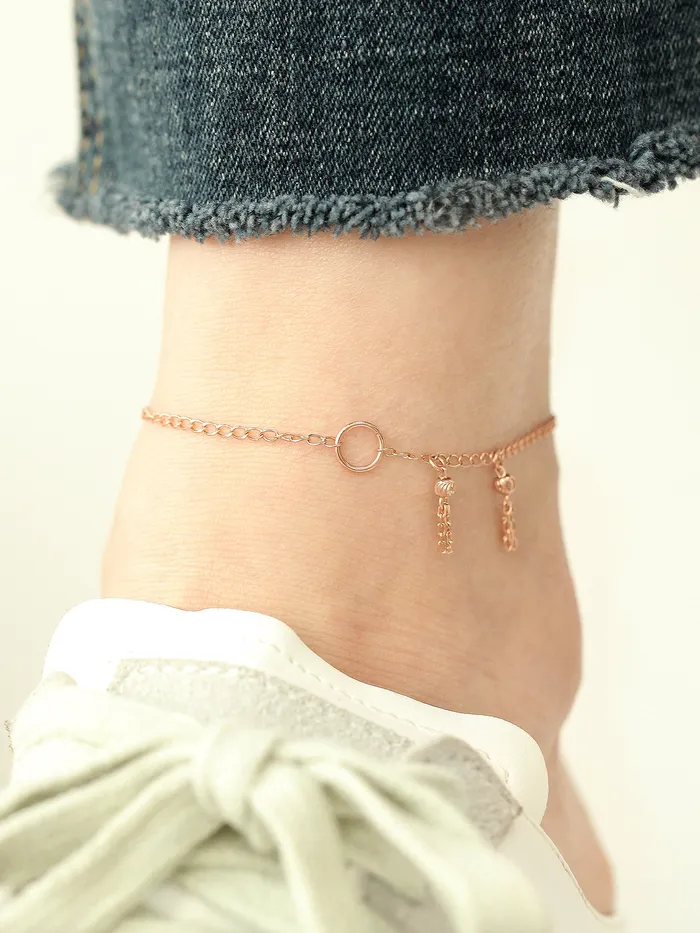 14K 18K Gold Tassel Chain Anklet MinimalBijoux PreStyled Sets