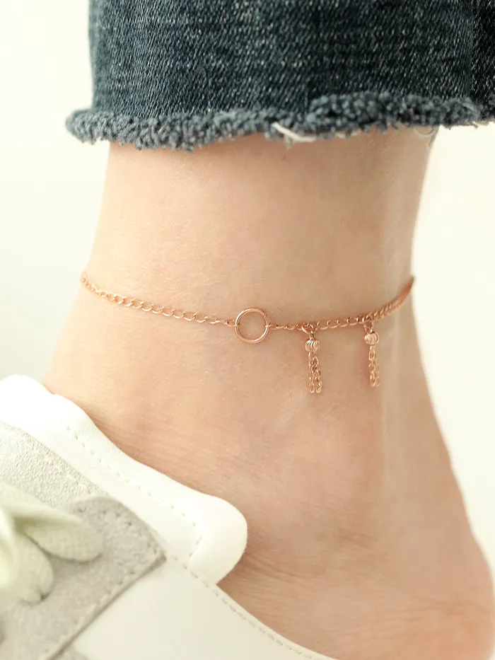 14K 18K Gold Tassel Chain Anklet MinimalBijoux PreStyled Sets