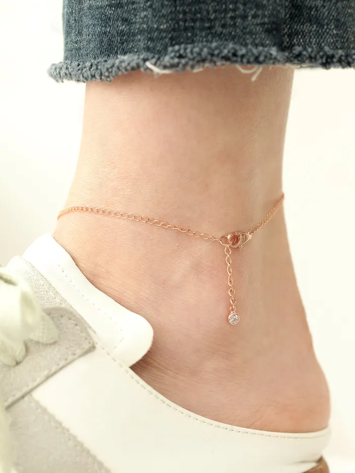 14K 18K Gold Tassel Chain Anklet MinimalBijoux PreStyled Sets