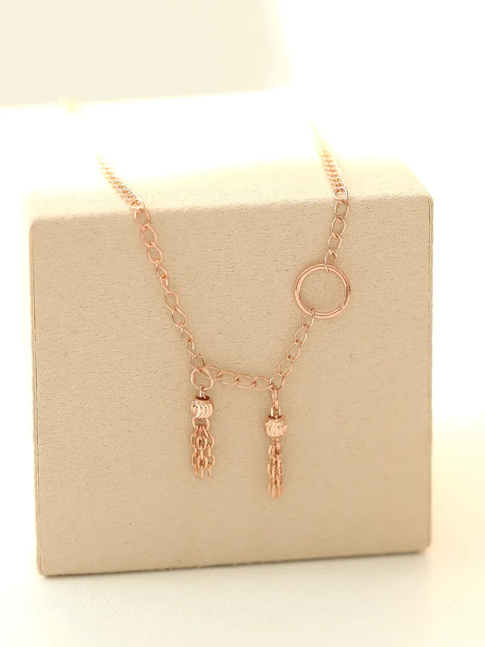 14K 18K Gold Tassel Chain Anklet MinimalBijoux PreStyled Sets