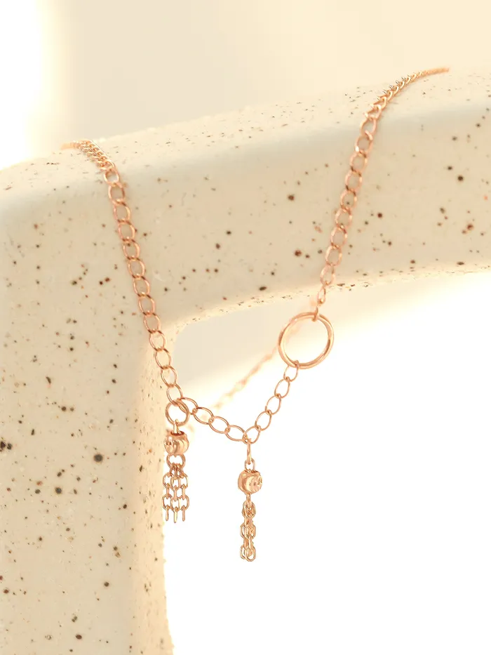 14K 18K Gold Tassel Chain Anklet MinimalBijoux PreStyled Sets