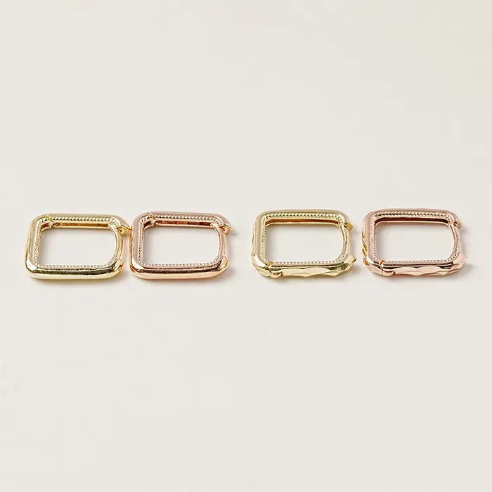 14K 18K Round Square Cartilage Hoop Earring MinimalBijoux Earrings