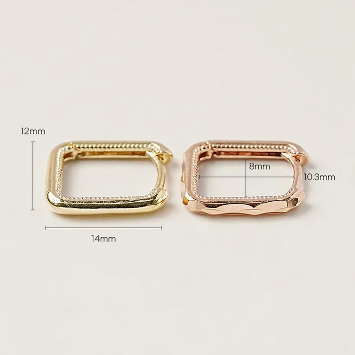 14K 18K Round Square Cartilage Hoop Earring MinimalBijoux Earrings