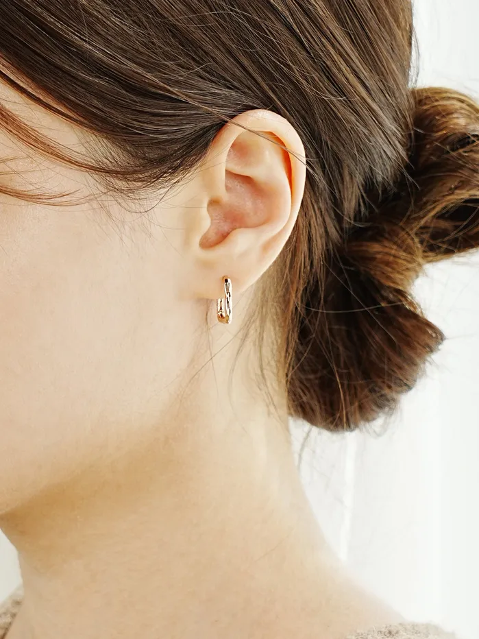 14K 18K Round Square Cartilage Hoop Earring MinimalBijoux Earrings