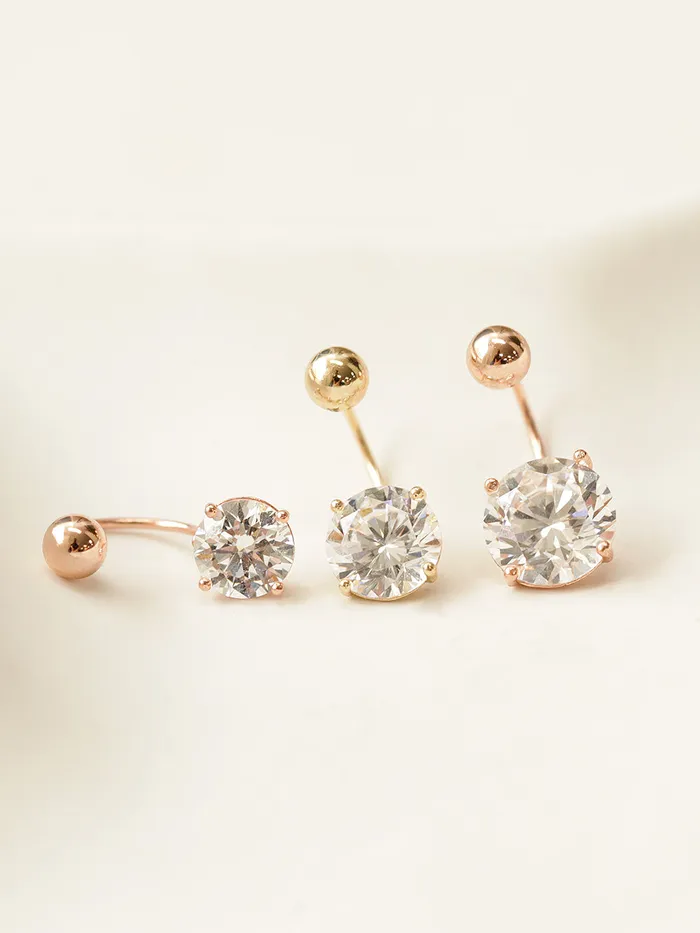 14K Gold Cubic Belly Button Earring 20G MinimalBijoux Earrings