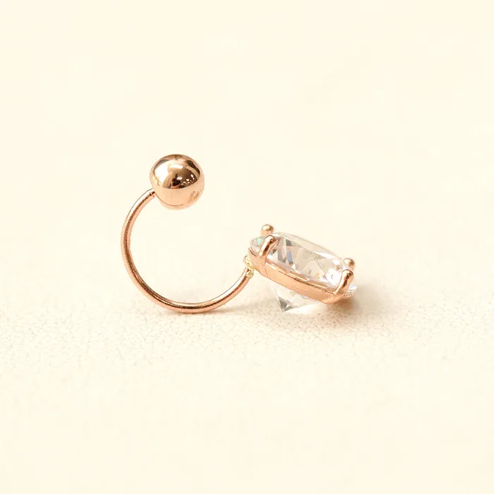 14K Gold Cubic Belly Button Earring 20G MinimalBijoux Earrings