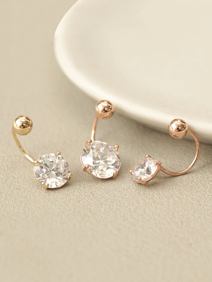 14K Gold Cubic Belly Button Earring 20G MinimalBijoux Earrings