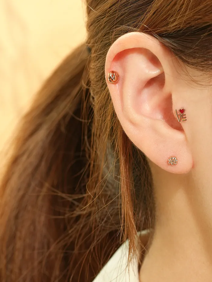 14K Gold Dandelion Cartilage Earring 20G MinimalBijoux Earrings