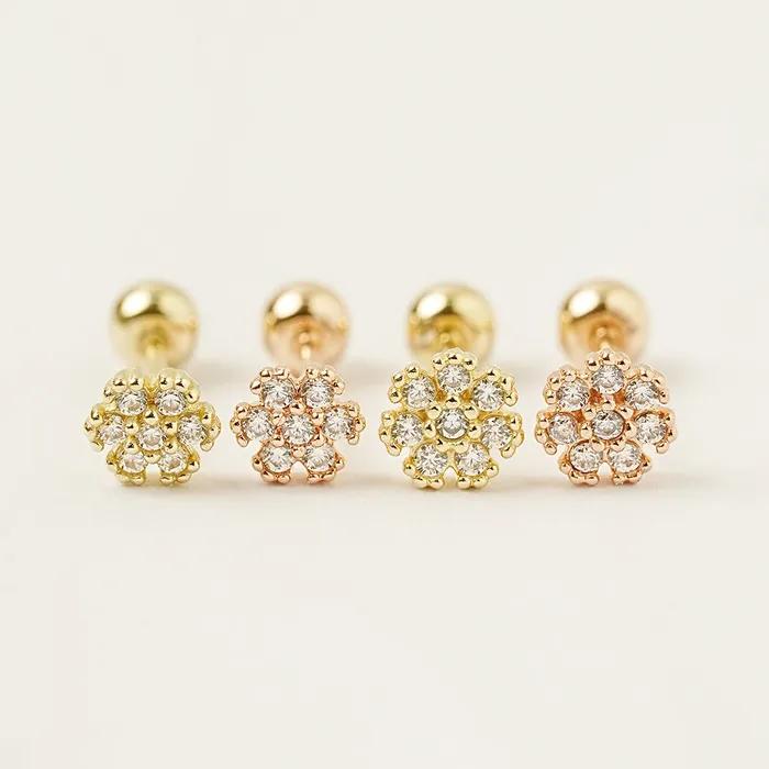 14K Gold Dandelion Cartilage Earring 20G MinimalBijoux Earrings