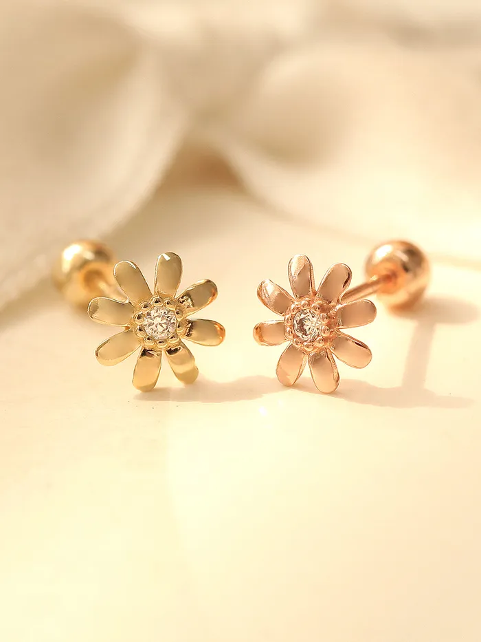 14K gold Marguerite Cubic cartilage earring 20g MinimalBijoux Earrings