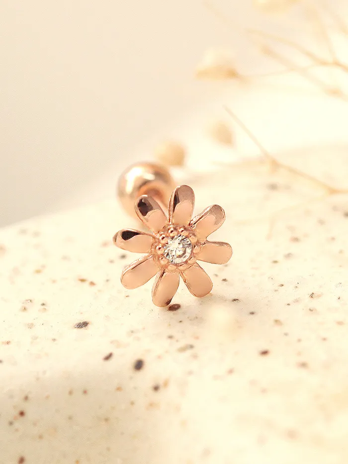 14K gold Marguerite Cubic cartilage earring 20g MinimalBijoux Earrings