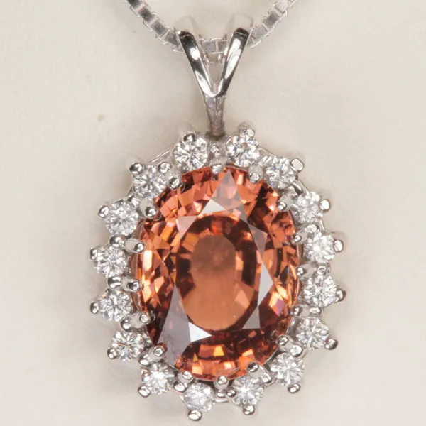 14K White Gold Oval Impressive Imperial Zircon Pendant 808 Carats Moriartys Gem Art Necklaces