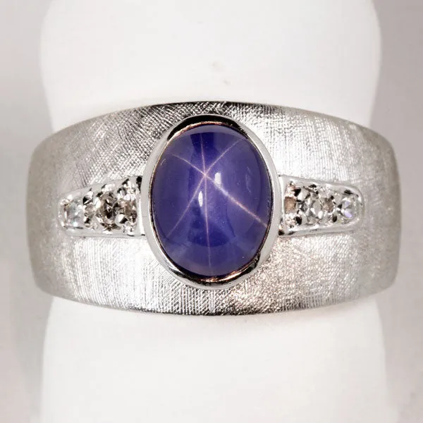 14kt Gents Synthetic Star Sapphire Ring Moriartys Gem Art Rings