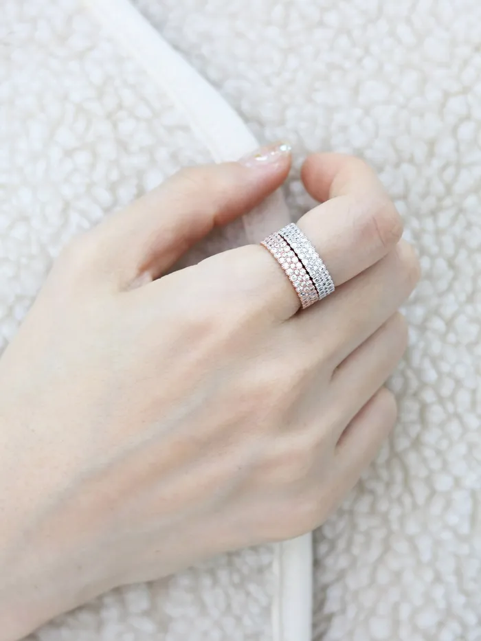 925 Silver Three Line Cubic Ring MinimalBijoux Rings