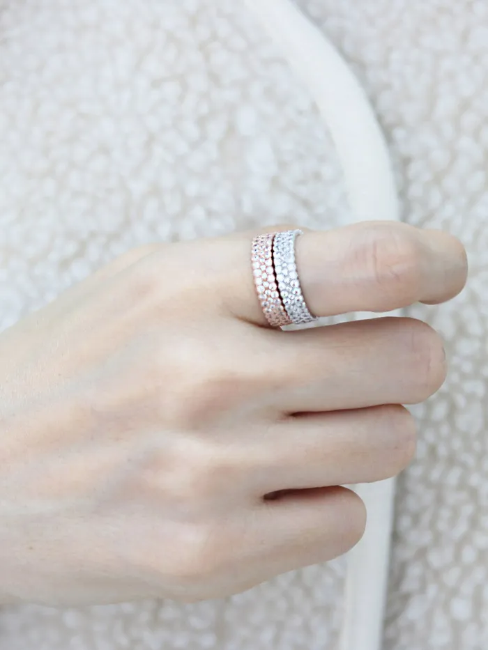 925 Silver Three Line Cubic Ring MinimalBijoux Rings