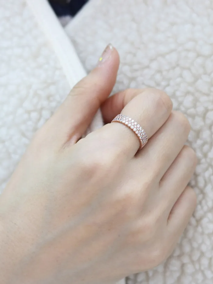 925 Silver Three Line Cubic Ring MinimalBijoux Rings