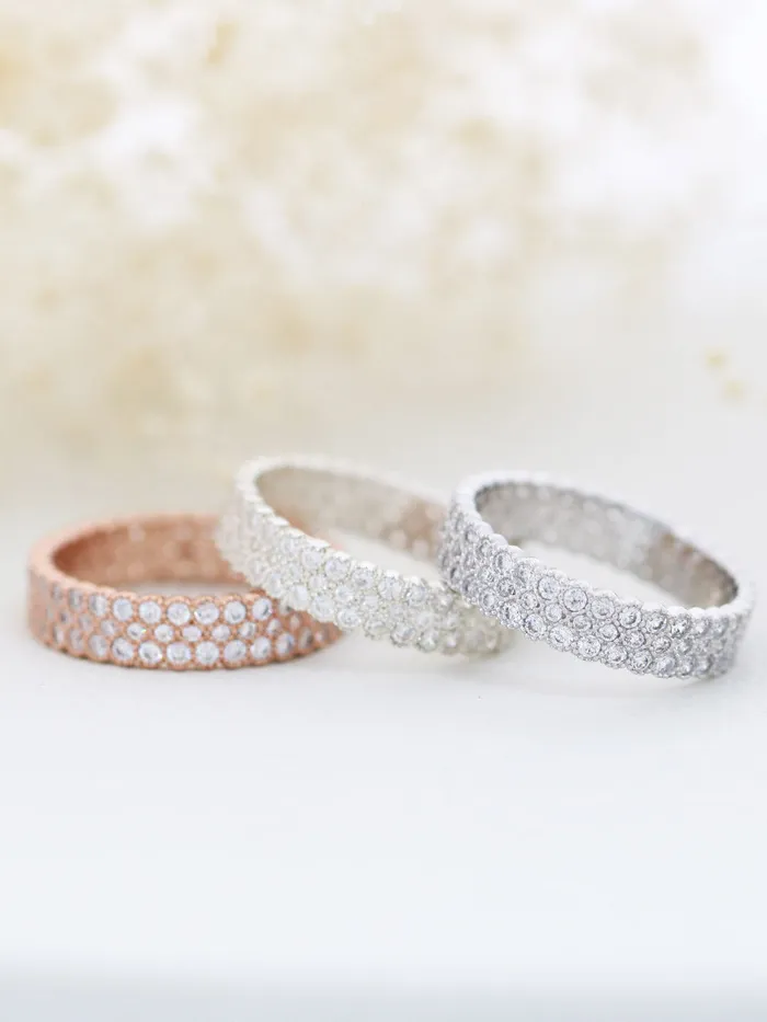 925 Silver Three Line Cubic Ring MinimalBijoux Rings
