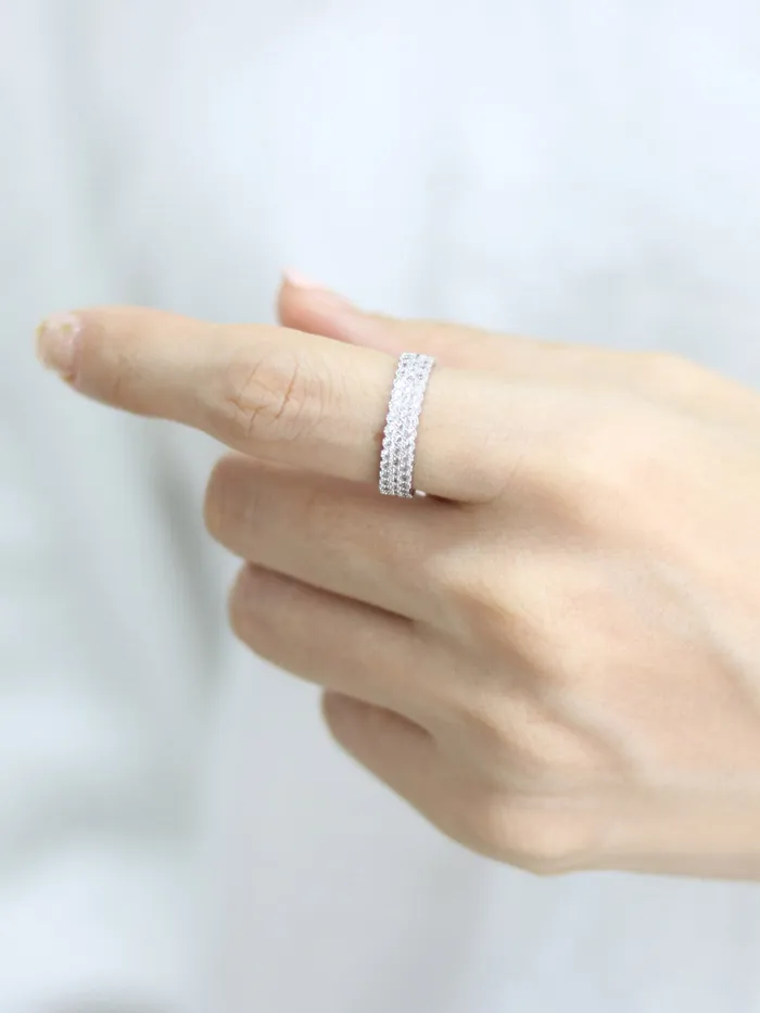 925 Silver Three Line Cubic Ring MinimalBijoux Rings