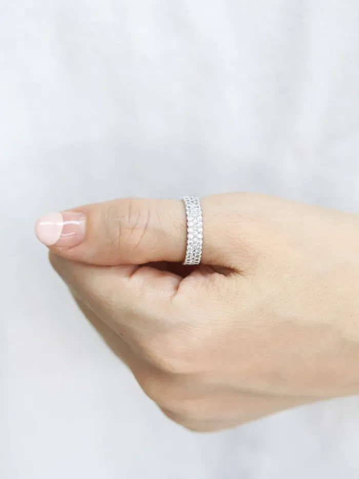 925 Silver Three Line Cubic Ring MinimalBijoux Rings