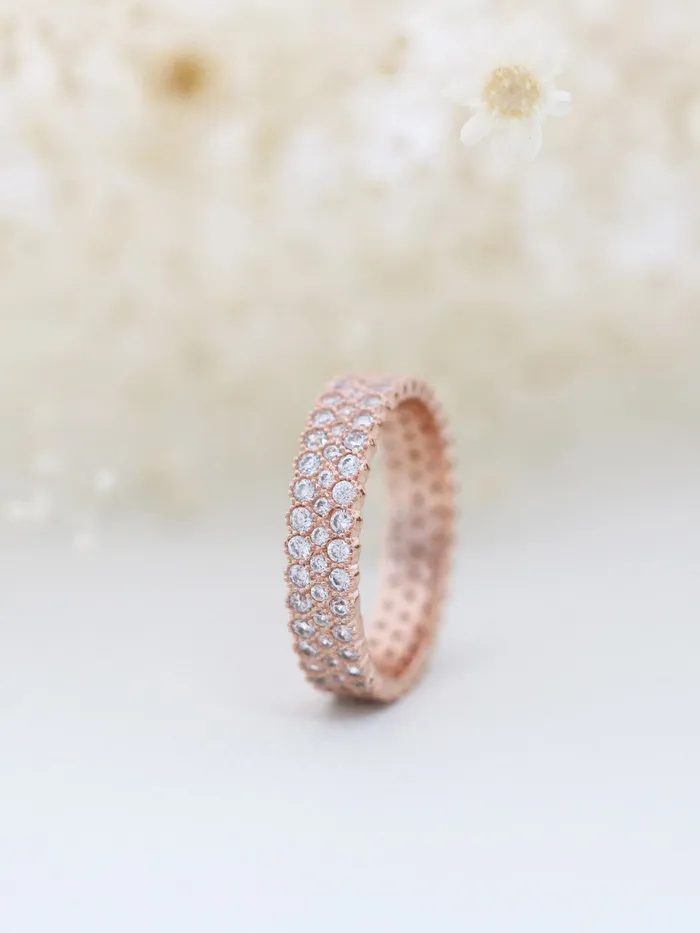 925 Silver Three Line Cubic Ring MinimalBijoux Rings