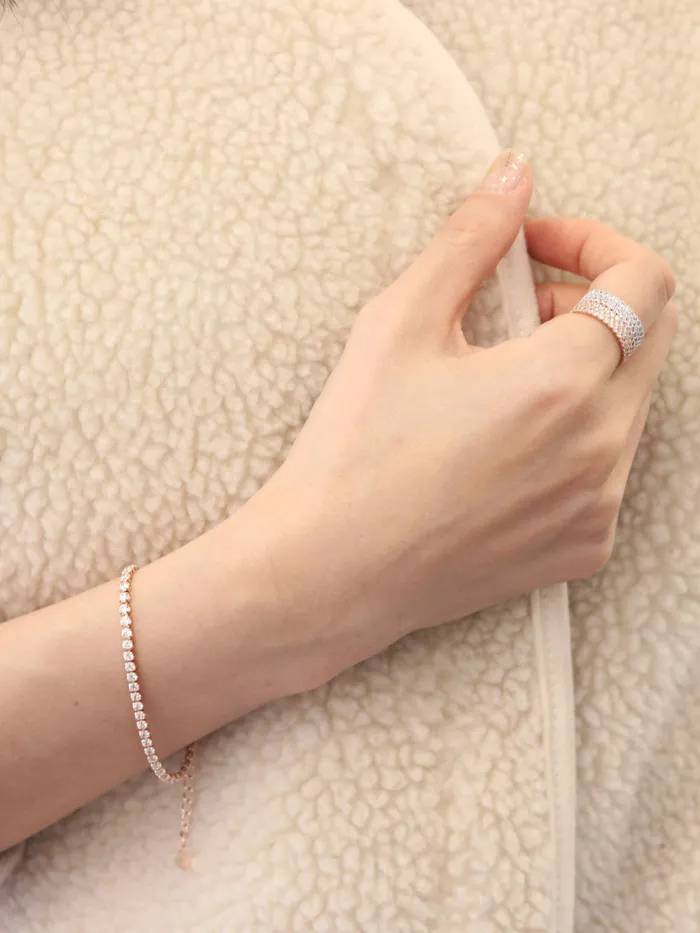 925 Silver Three Line Cubic Ring MinimalBijoux Rings