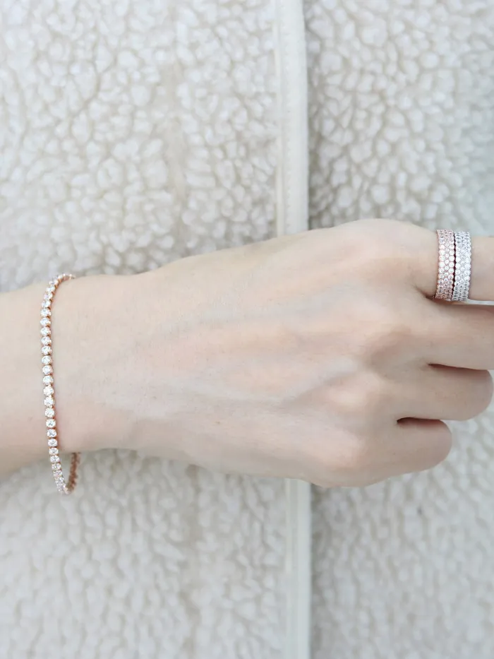 925 Silver Three Line Cubic Ring MinimalBijoux Rings