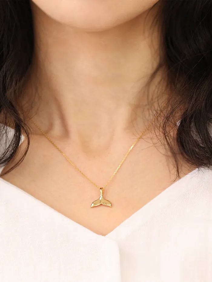 925 Silver Whale Tail Necklace MinimalBijoux Necklaces