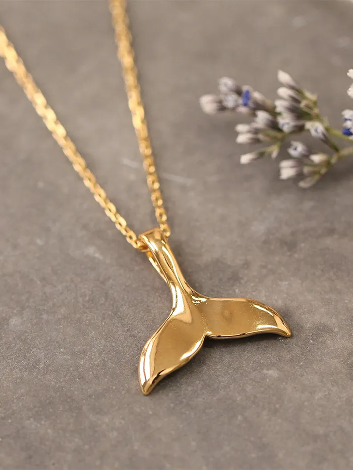 925 Silver Whale Tail Necklace MinimalBijoux Necklaces