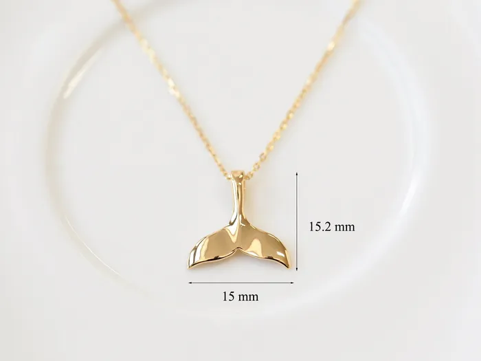 925 Silver Whale Tail Necklace MinimalBijoux Necklaces