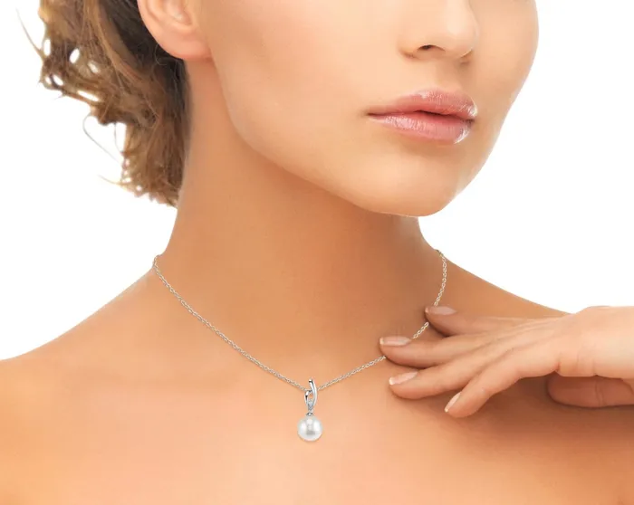 Akoya Pearl Diamond Lois Pendant SPT Necklaces