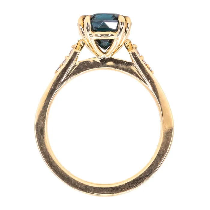 Anueva Jewelry Rings 280ct Oval Spinel Double Prong Vintage Cathedral Ring in 18k Yellow Gold