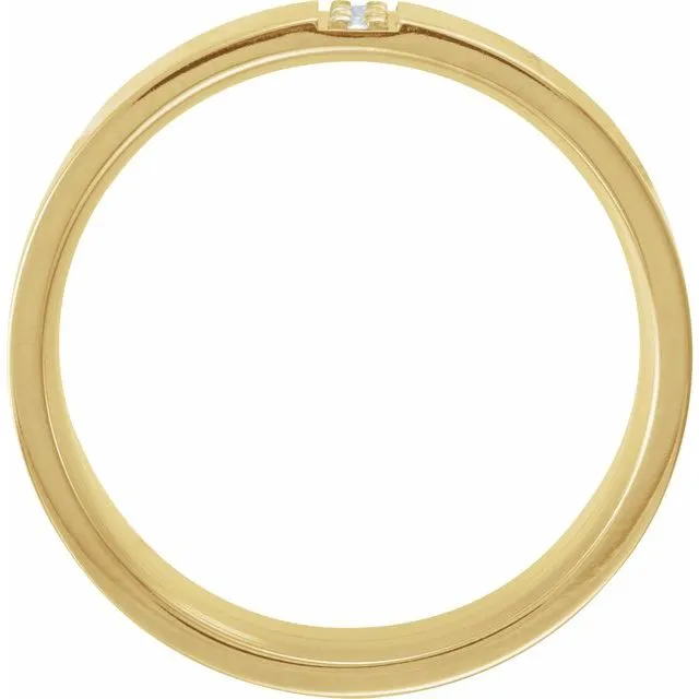 Anueva Jewelry Rings Round Diamond Ravine Band 8mm Recycled Gold Wedding band with diamonds