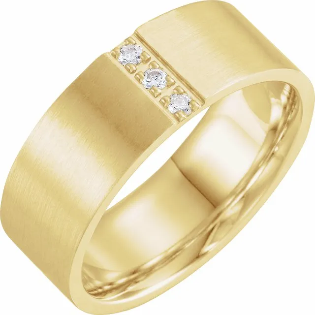 Anueva Jewelry Rings Round Diamond Ravine Band 8mm Recycled Gold Wedding band with diamonds