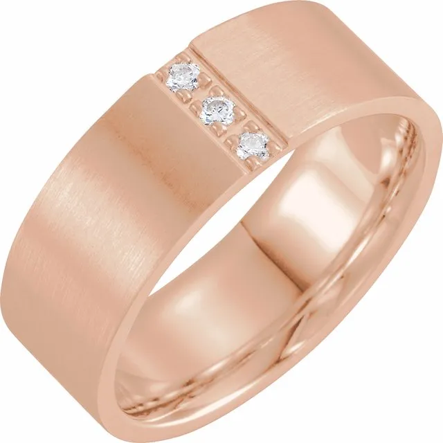 Anueva Jewelry Rings Round Diamond Ravine Band 8mm Recycled Gold Wedding band with diamonds