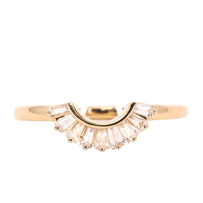 Anueva Jewelry Rings Sunset Curved Baguette Diamond Band in Recycled 14k Gold Anueva Jewelry Rings Sunset Curved Baguette Diamond Band in Recycled 14k Gold