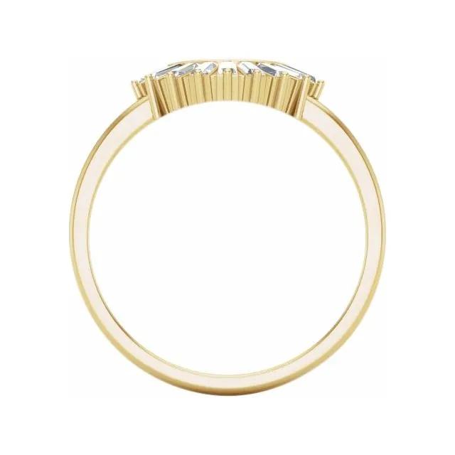 Anueva Jewelry Rings Sunset Curved Baguette Diamond Band in Recycled 14k Gold