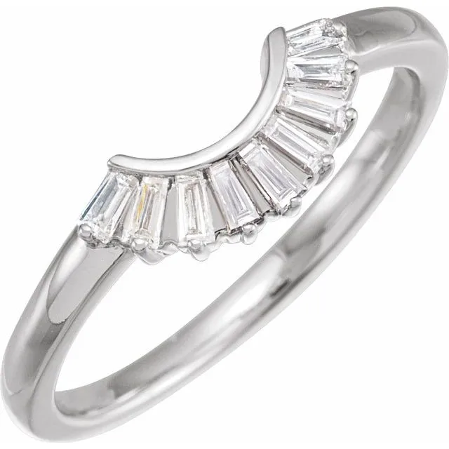Anueva Jewelry Rings Sunset Curved Baguette Diamond Band in Recycled 14k Gold