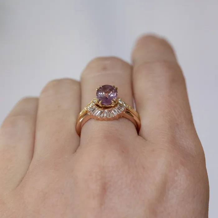 Anueva Jewelry Rings Sunset Curved Baguette Diamond Band in Recycled 14k Gold
