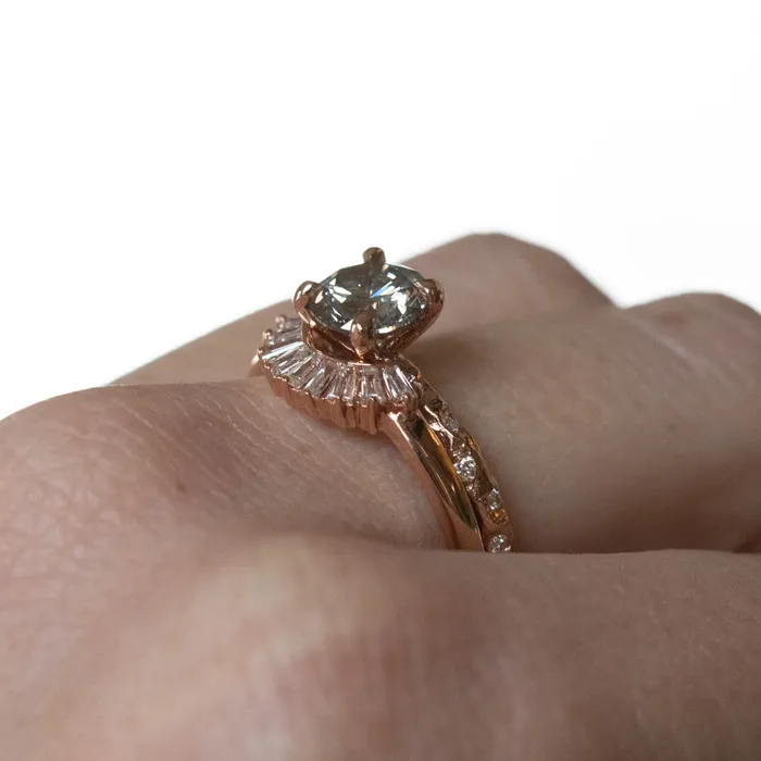 Anueva Jewelry Rings Sunset Curved Baguette Diamond Band in Recycled 14k Gold