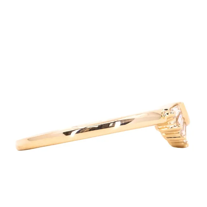 Anueva Jewelry Rings Sunset Curved Baguette Diamond Band in Recycled 14k Gold