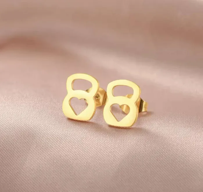 Barbell Beauties Earrings Kettlebell Earring Stainless Steel