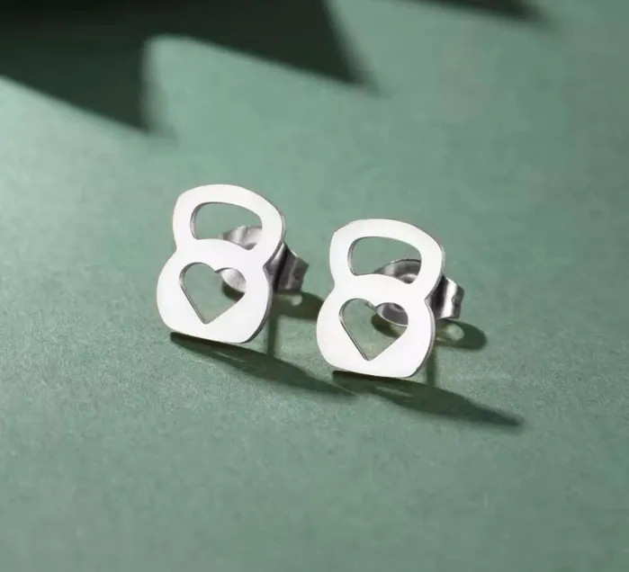 Barbell Beauties Earrings Kettlebell Earring Stainless Steel