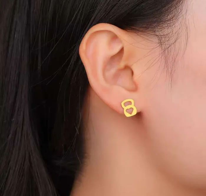 Barbell Beauties Earrings Kettlebell Earring Stainless Steel