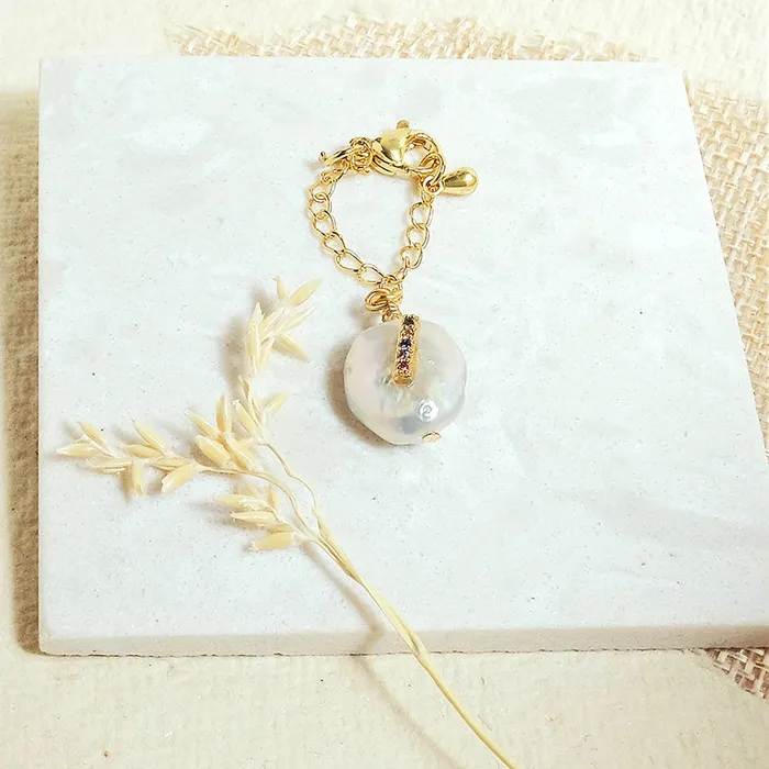 Baroque Pearl Rainbow Initial Watch Charms Upakarna Watches