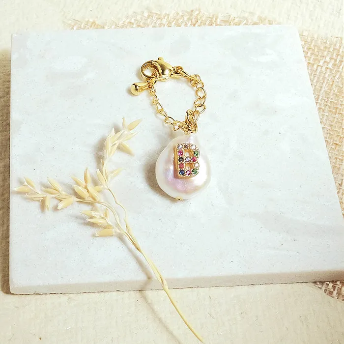 Baroque Pearl Rainbow Initial Watch Charms Upakarna Watches
