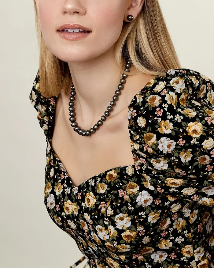 Black Tahitian Pearl Necklace 90110mm AAA Quality SPT Necklaces