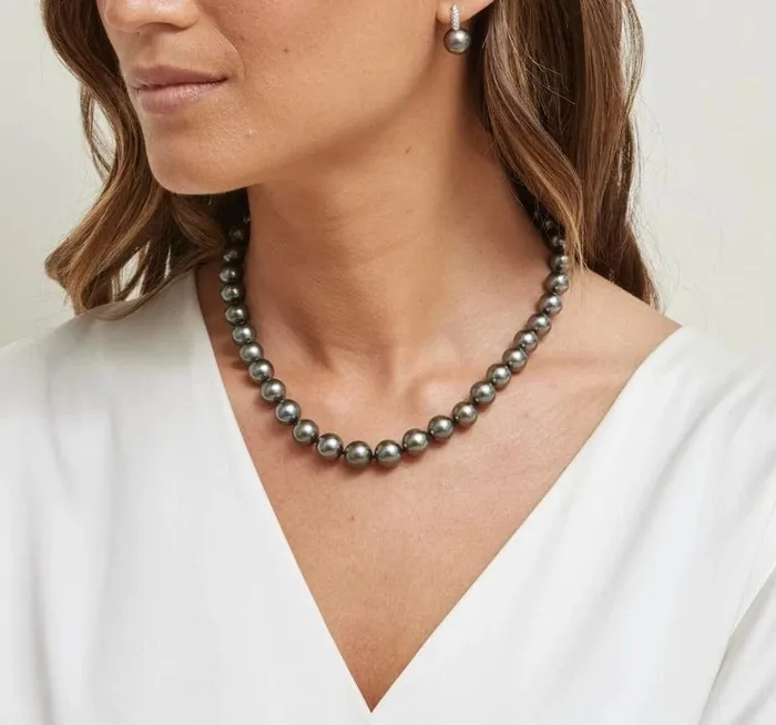 Black Tahitian Pearl Necklace 90110mm AAA Quality SPT Necklaces