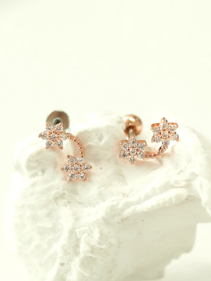 Double Flower Cartilage earring MinimalBijoux Earrings