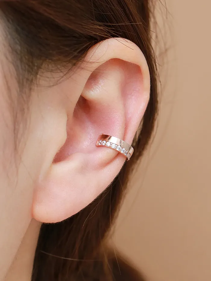 Earrings 14K Gold Bold Cubic Ear Cuff MinimalBijoux